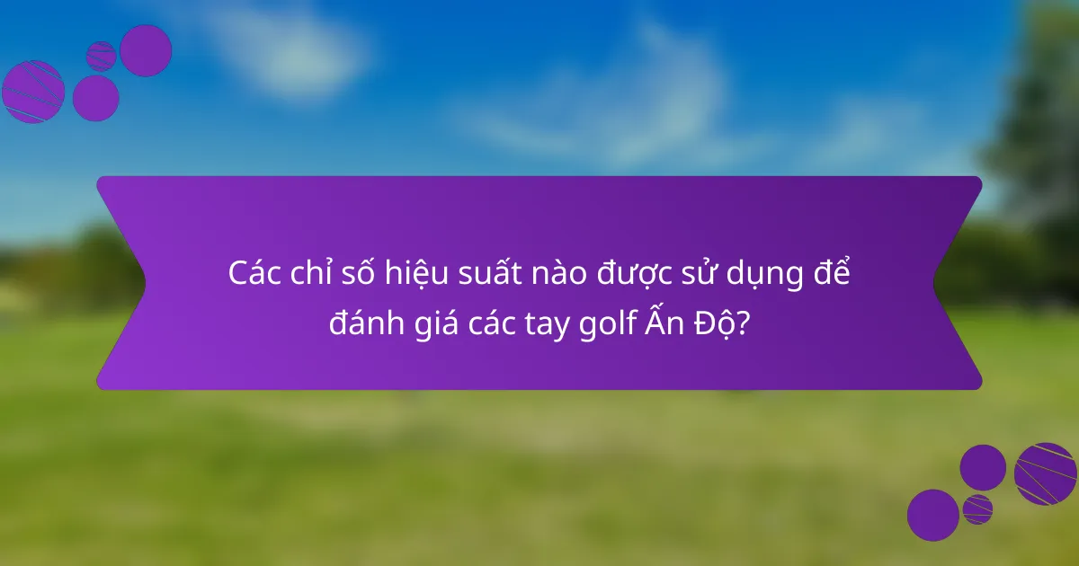 Các chỉ số hiệu suất nào được sử dụng để đánh giá các tay golf Ấn Độ?