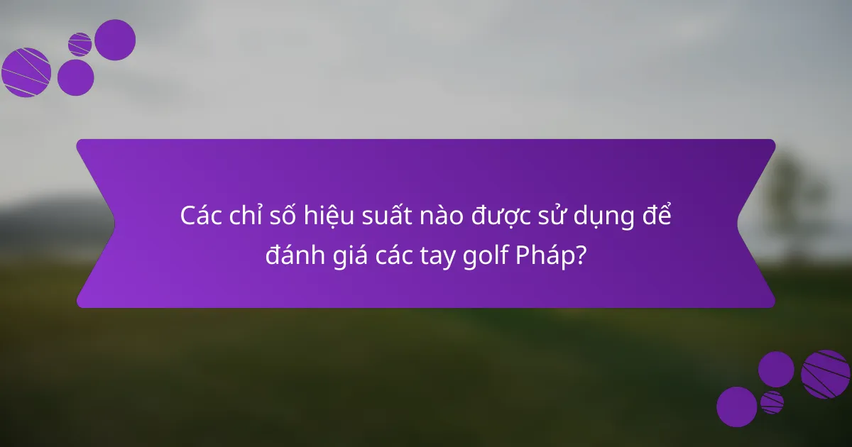 Các chỉ số hiệu suất nào được sử dụng để đánh giá các tay golf Pháp?