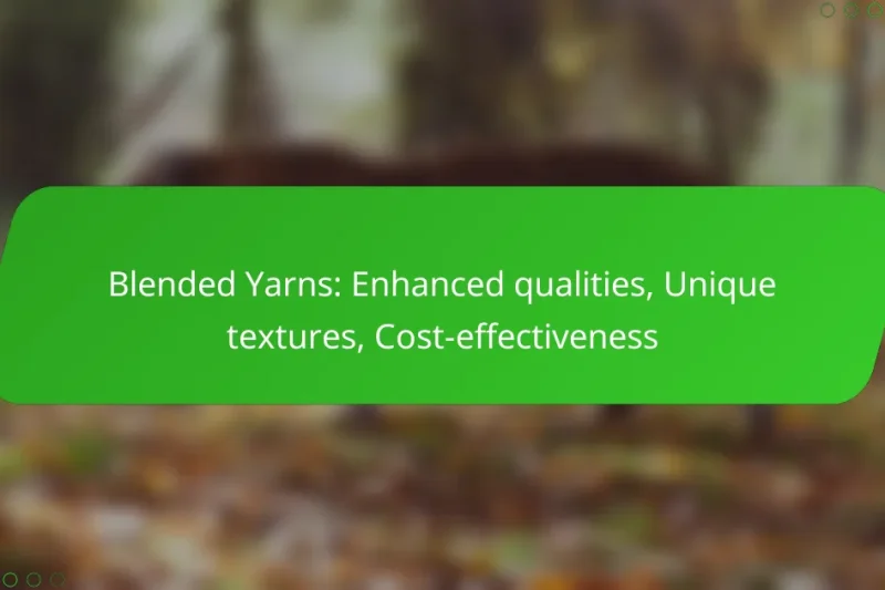 Blended Yarns: Enhanced qualities, Unique textures, Cost-effectiveness