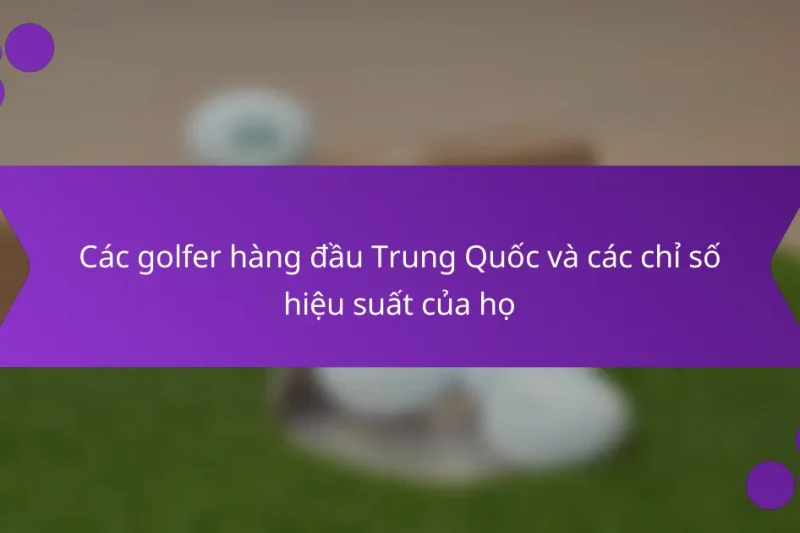 Các golfer hàng đầu Trung Quốc và các chỉ số hiệu suất của họ