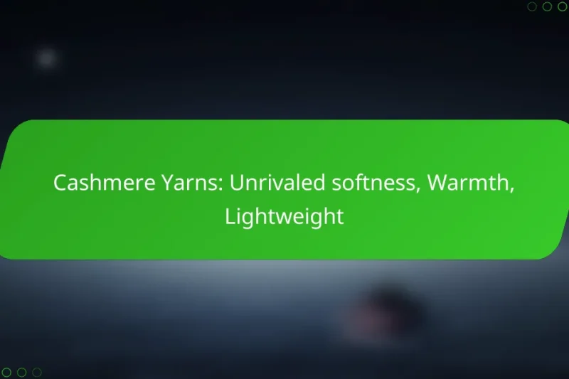 Cashmere Yarns: Unrivaled softness, Warmth, Lightweight